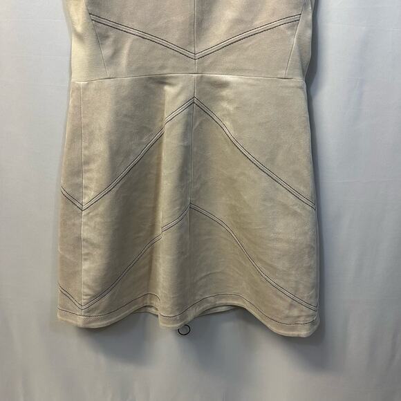 BCBGmaxazria Alaina Faux Suede Vegan Front Zip Mini Dress 8 - Picture 7 of 8